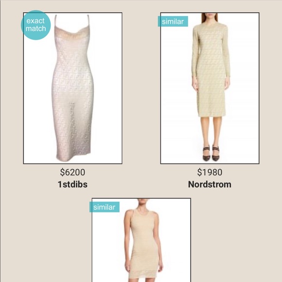 Vintage Fendi Monogram Logo FF Zucca Dress (nude) Sheer Nylon Lace - Picture 5 of 17